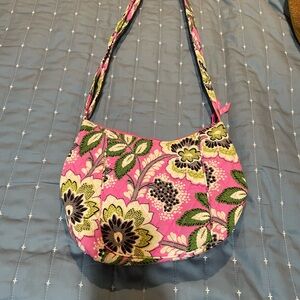 Vera Bradley Pink and Green Floral Shoulder Bag